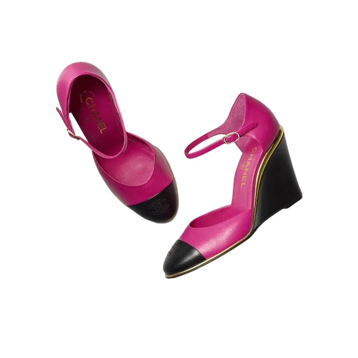 CHANEL High Heels Women's Peach Pink-2