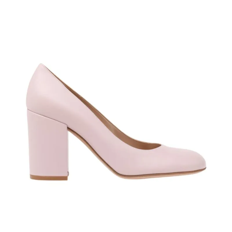 GIANVITO ROSSI Adelle Chunky Heel High Heels 8.5cm Women's Pink-1