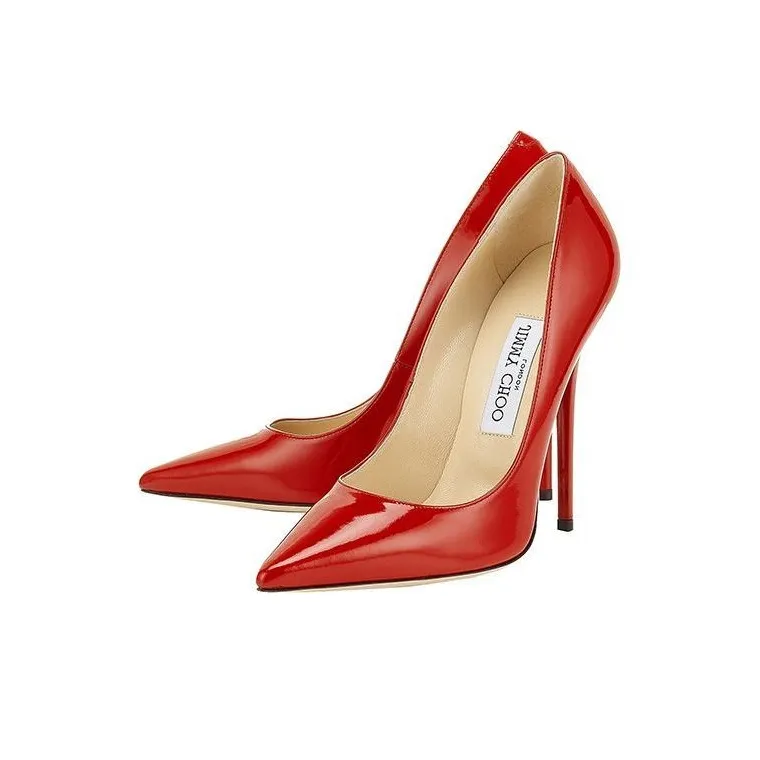Jimmy Choo Anouk Slim Heel High Heels 12cm Women's Red-2