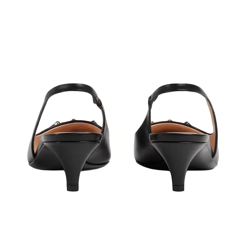 GUCCI Horsebit Cone Heel High Heels 4.5cm Women's Black-4