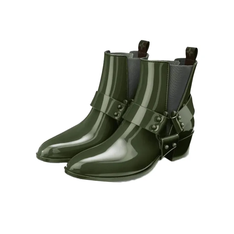 LOUIS VUITTON Rhapsody Short Chelsea Boots Women's Army Green-2