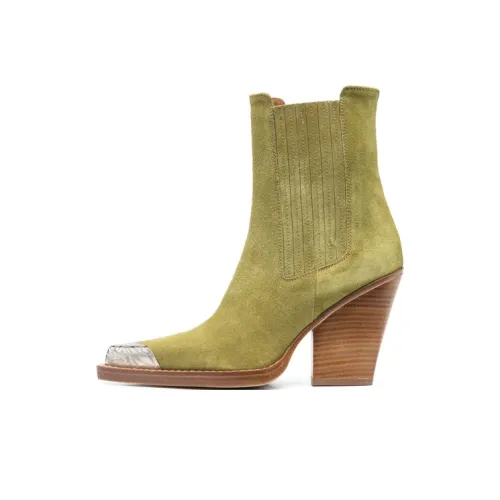 Openwork leather ankle boots