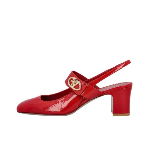 Valentino Logo Plaque Square Toe Pumps