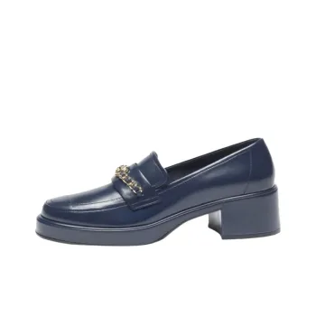 CHANEL 24K Chunky Heel High Heels 5.5cm Women's Blue