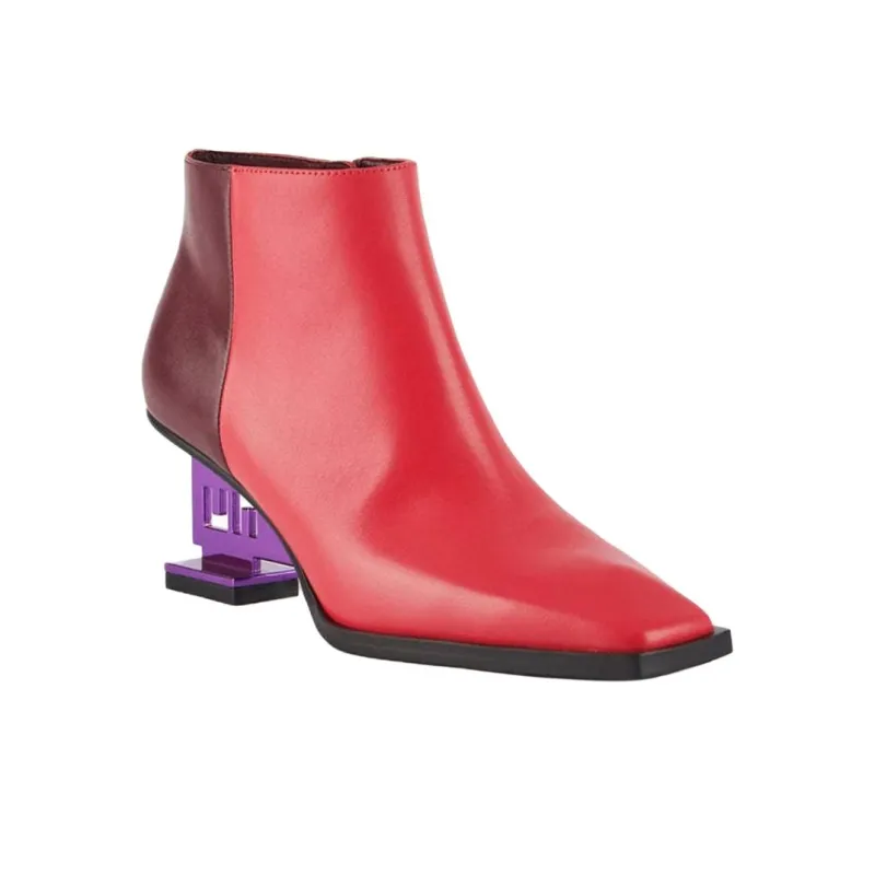 UNITED NUDE UN Bootie Mid II Ankle Boots 6.5cm Women's Red-2