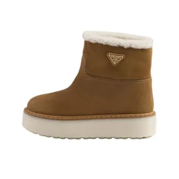 PRADA Short Snow Boots Women's Brown