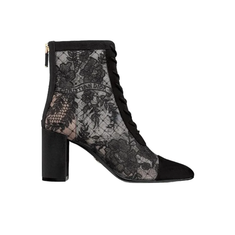 DIOR Naughtily D Ankle Boots 8cm Women's Black-1