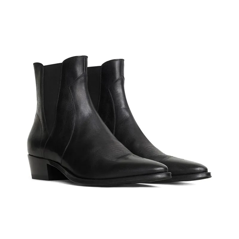 CELINE Camargue Short Chelsea Boots Men's Black-4