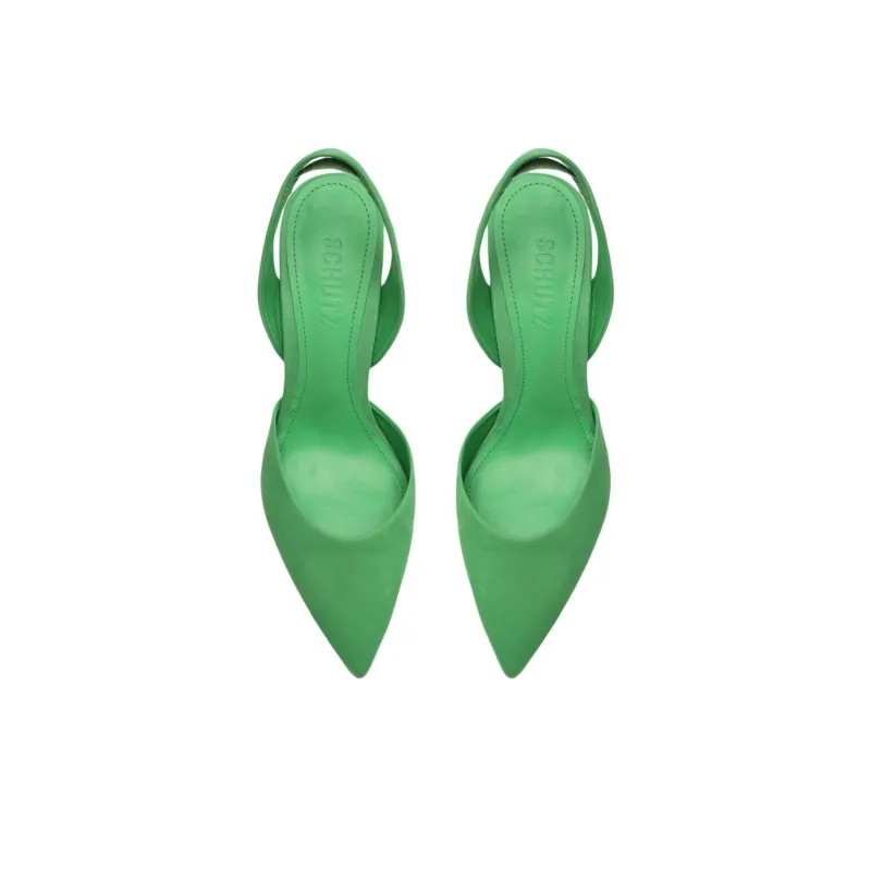 Schutz Lou Slim Heel High Heels 10cm Women's Green-4