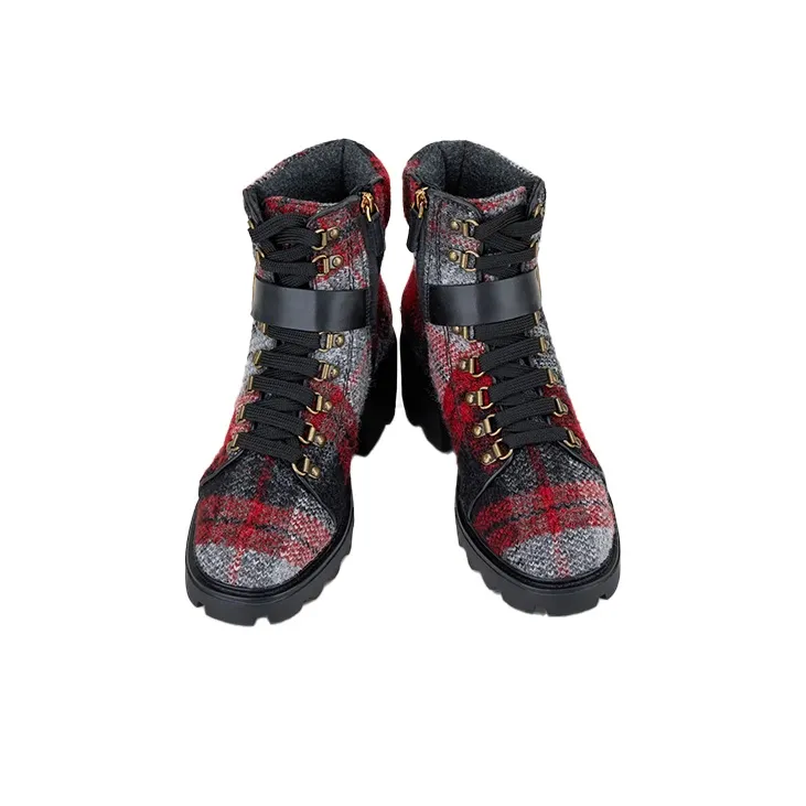 TOD'S Ankle Boots Women's Gray Red Black-2