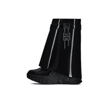 Givenchy Shark Lock Biker Fashion Ankle Boots Women's Black