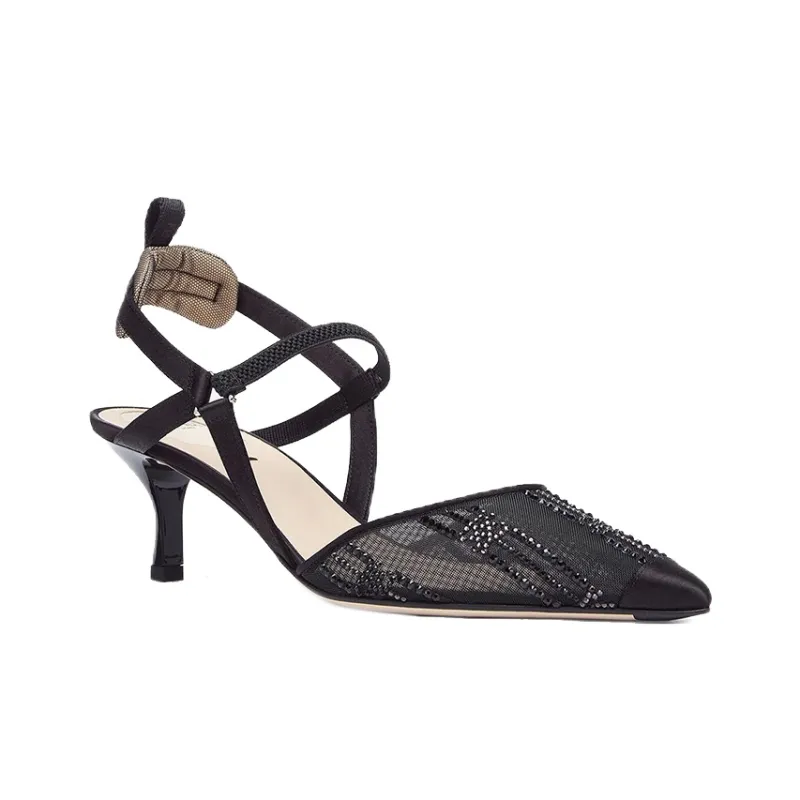 FENDI Colibri Slim Heel High Heels Women's Black-2