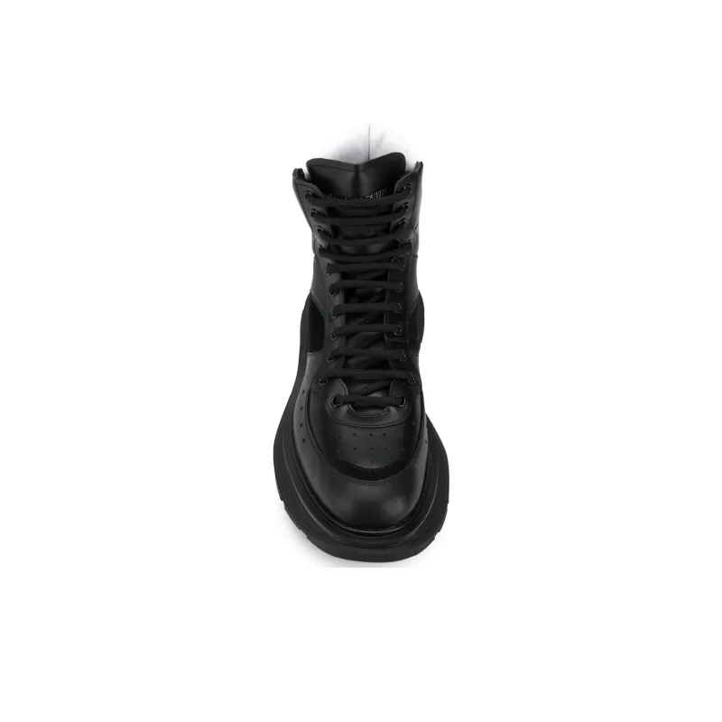 Alexander McQueen Leather Ankle Boots 'Brown Black'-3