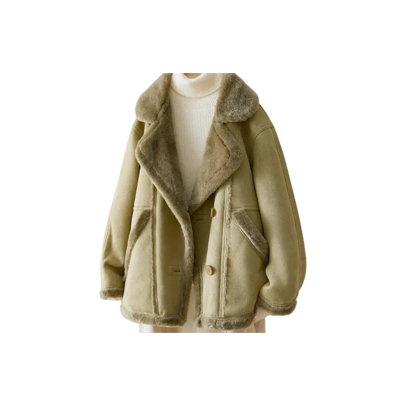 IHIMI Velvet feel Coat Women's Green-1