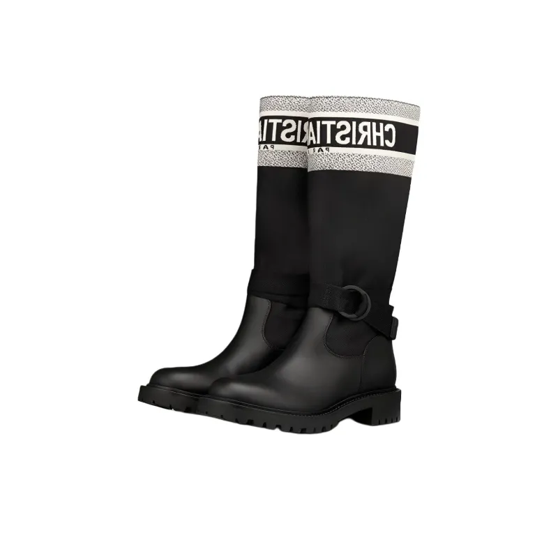 DIOR D-Major Knee-high Boots Women's Black-2