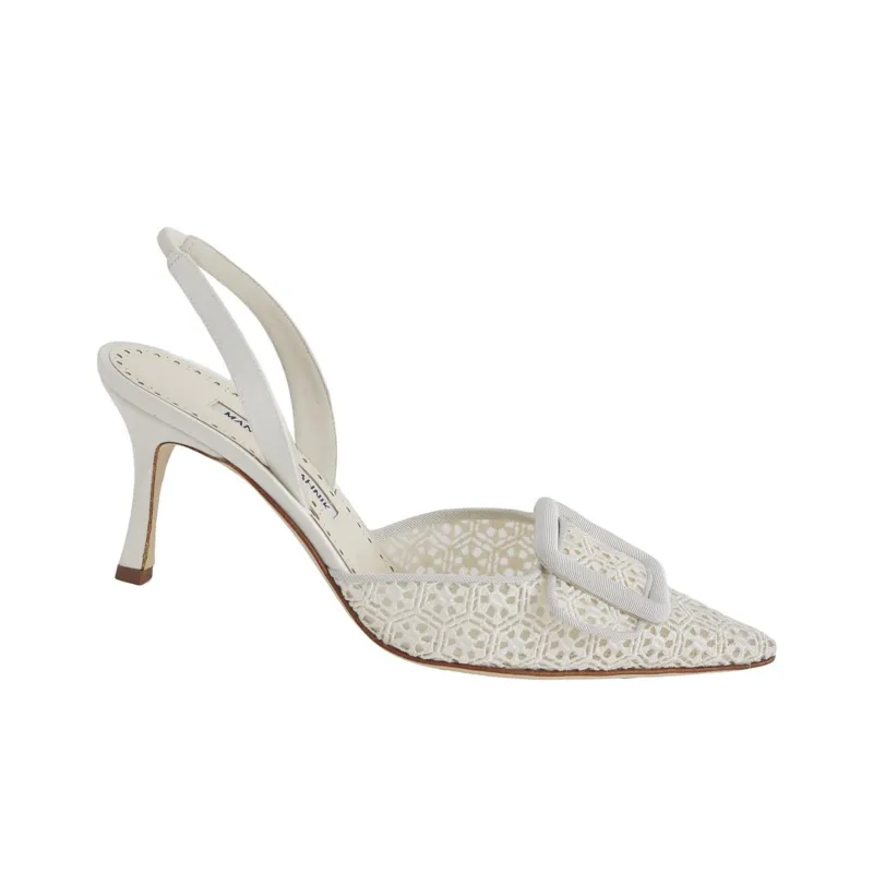 MANOLO BLAHNIK Slim Heel High Heels Women's White-2