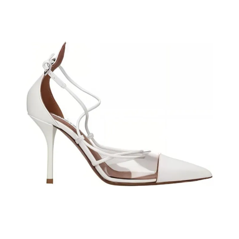 Alaia Slim Heel High Heels Women's White-1