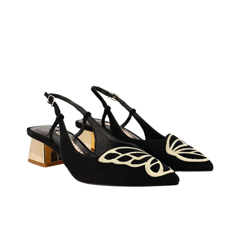 Sophia Webster Butterfly Block Heel High Heels 5cm Women's Black-2