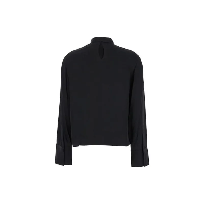 THEORY Tie Neck Relaxed Long Sleeved Top-1