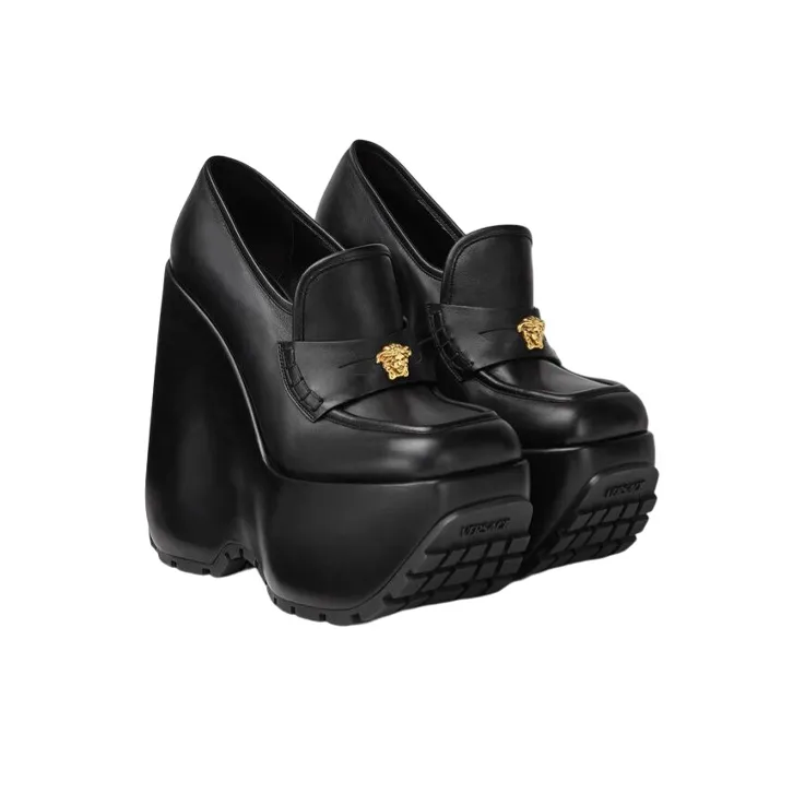 VERSACE Medusa Platform Loafers Black Women's-1