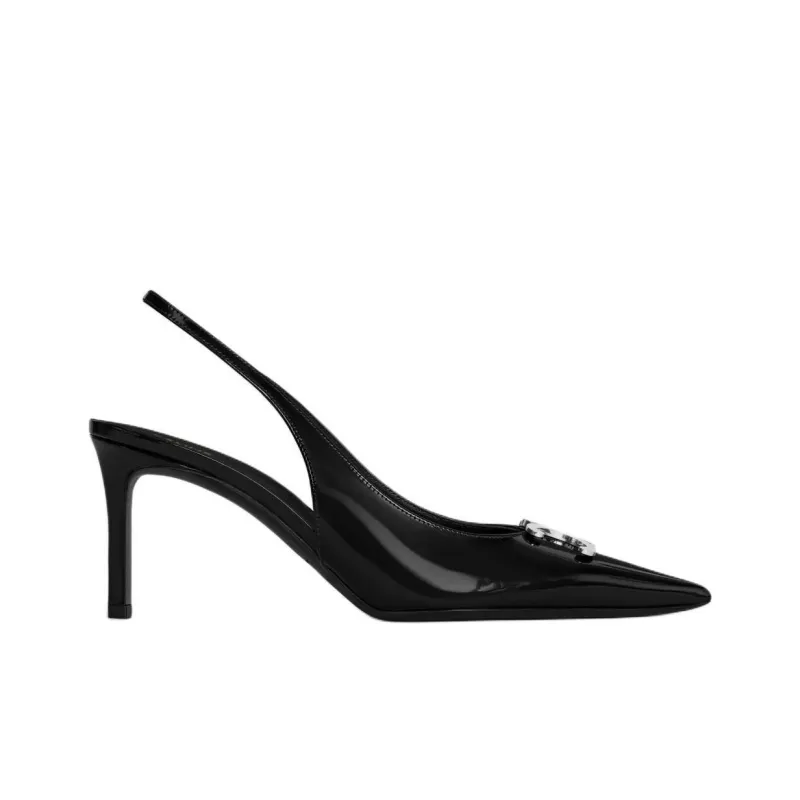 CELINE Triomphe Slim Heel High Heels Women's Black-1