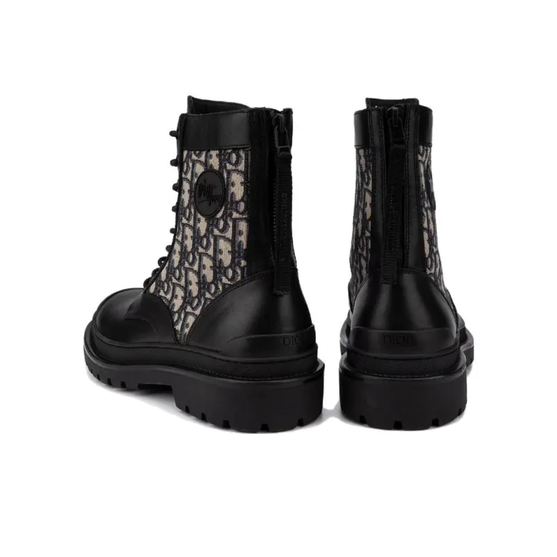 DIOR Explorer Chelsea Boots Black Beige Oblique-3