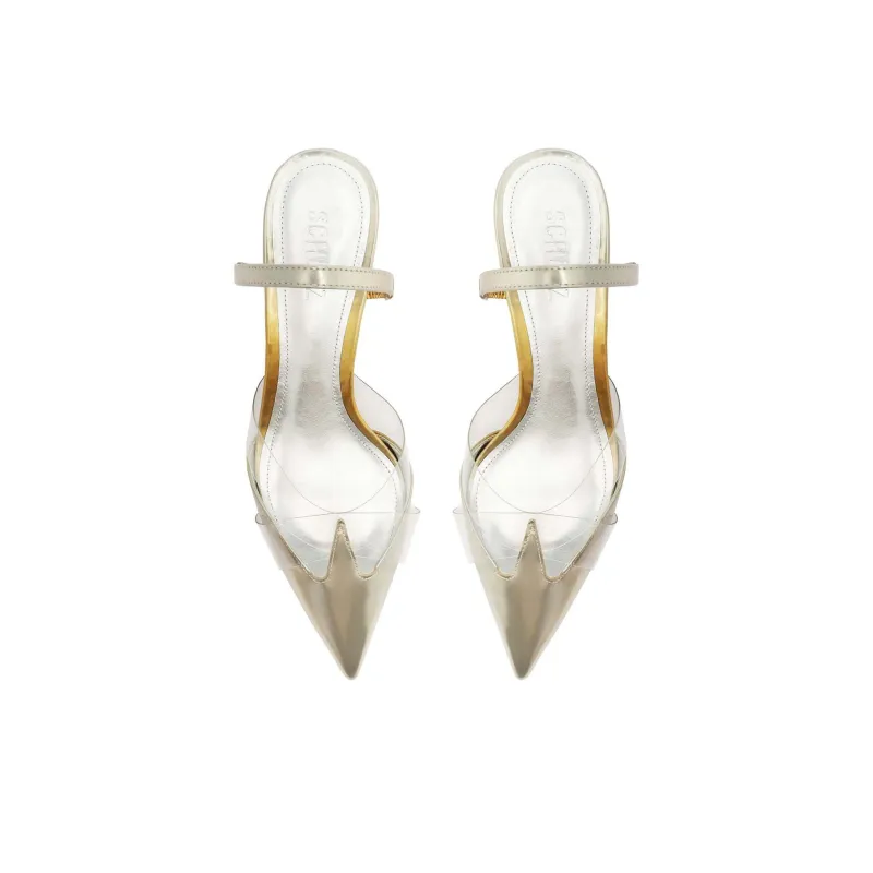 Schutz Tori Kitten Slim Heel High Heels 4.5cm Women's White-4