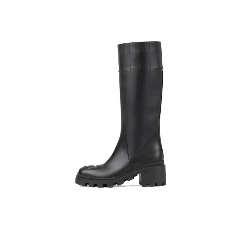 GUCCI Knee high Boots Women's Black-0