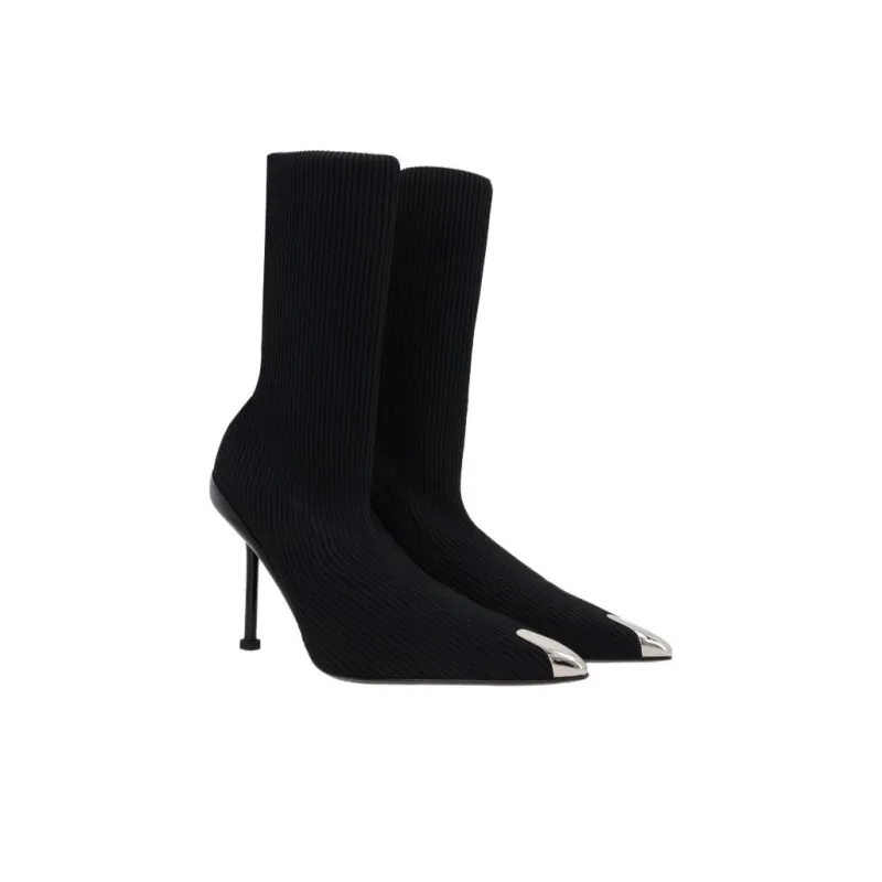 Alexander McQueen Slash Pointed Toe Ankle Boots Women's-1