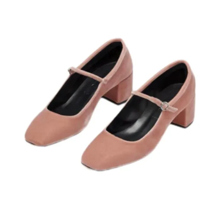Aeyde Aline Chunky Heel High Heels 4.5cm Women's Pink-2