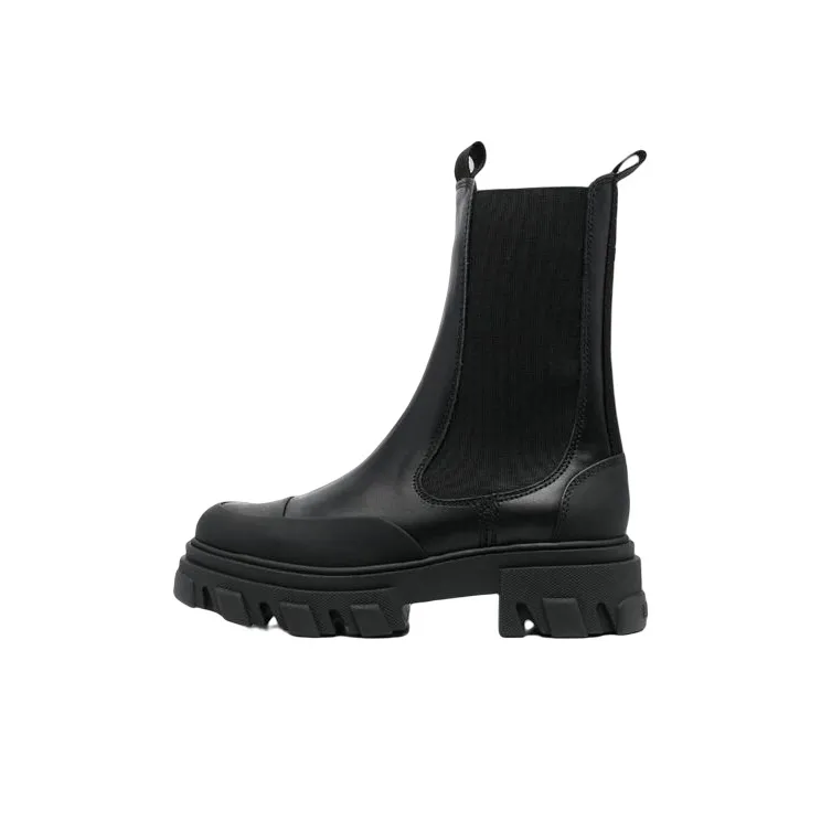 GANNI Cleated Faux-leather Chelsea Boots-0