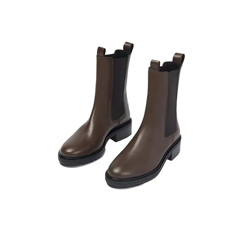 Aeyde Jack Short Chelsea Boots 4.5cm Women's Brown-2