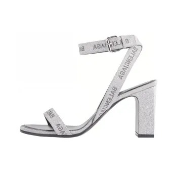 Balenciaga Round Chunky Heel High Heels Women's Silver