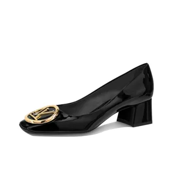 LOUIS VUITTON Madeleine Chunky Heel High Heels 4.5cm Women's Black