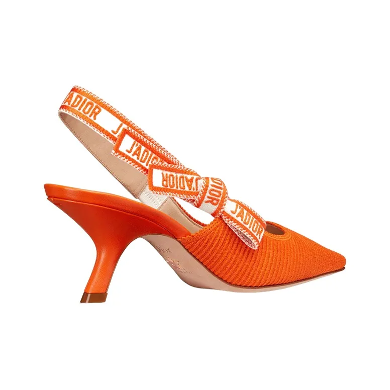 DIOR J'Adior Irregular Heel High Heels 6.5cm Women's Bright Orange-3