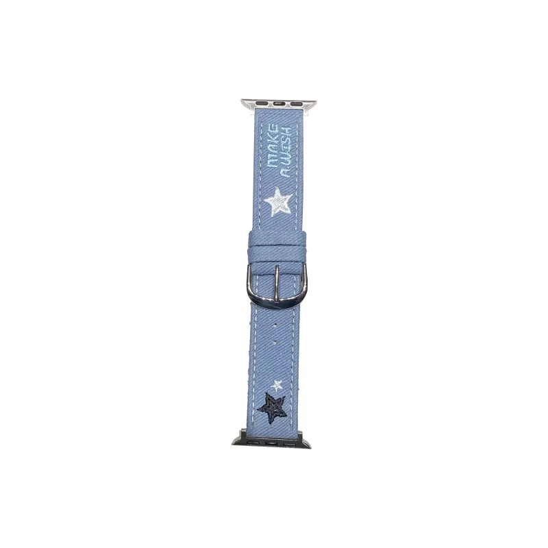NCFCK Watch Band Apple Compatibility Denim Material-3