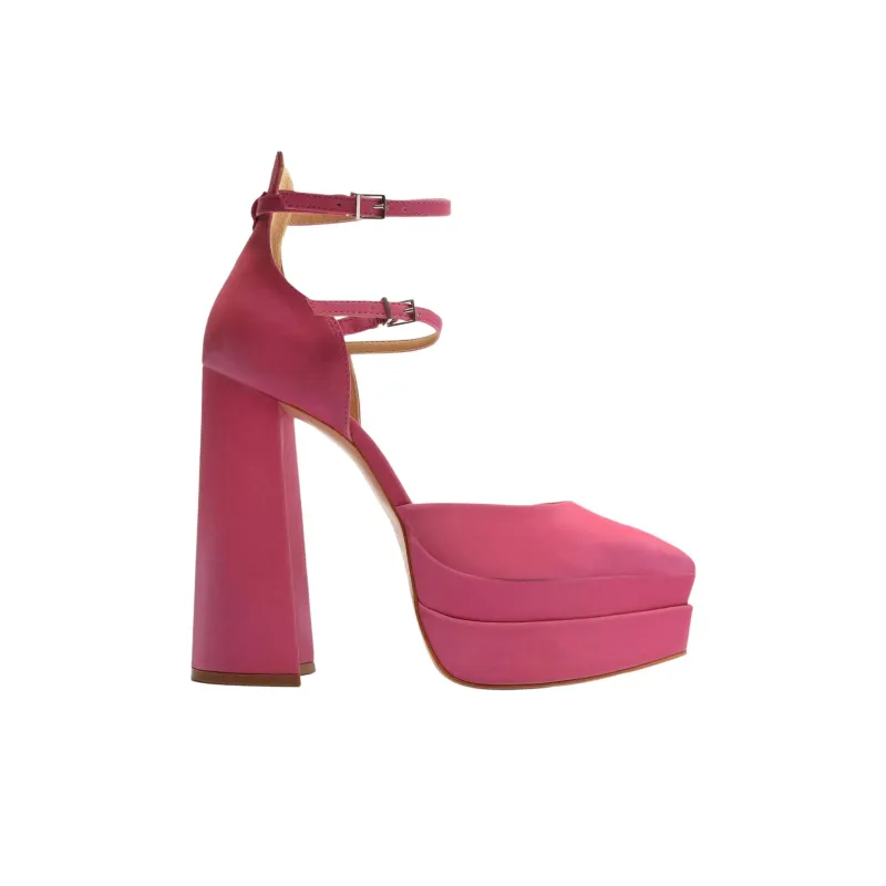 Schutz Chunky Heel High Heels 14cm Women's Pink-1