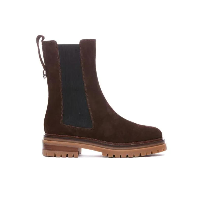 SERGIO ROSSI Crew Chelsea Boots Women's Brown-1