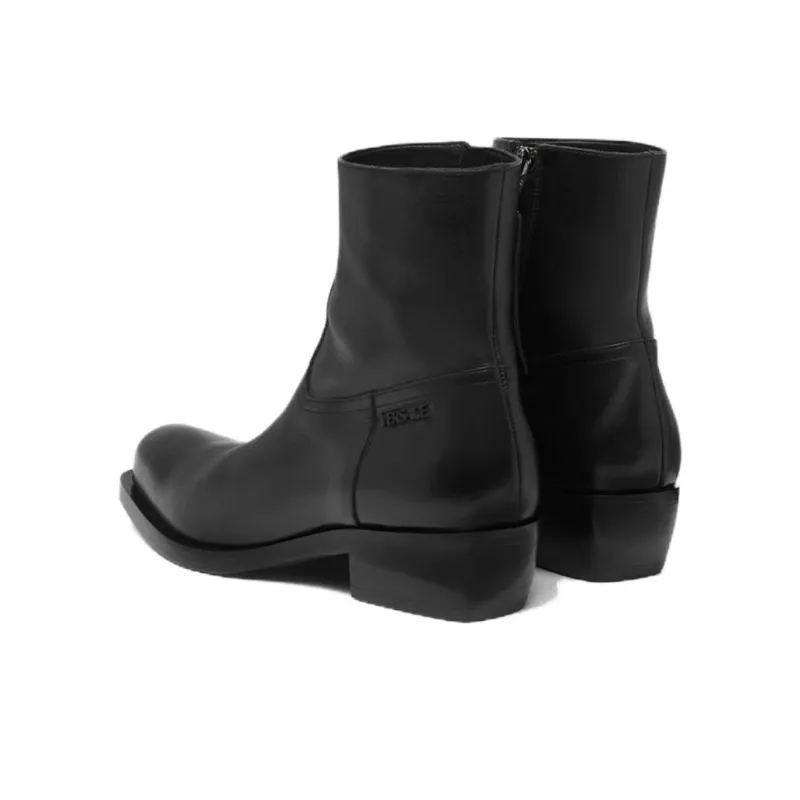 VERSACE Luciano Leather Ankle Boots-3