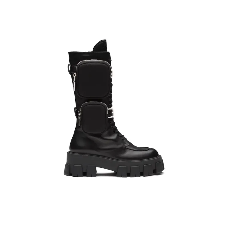 PRADA Monolith Crew Martin Boot Women's Black-1