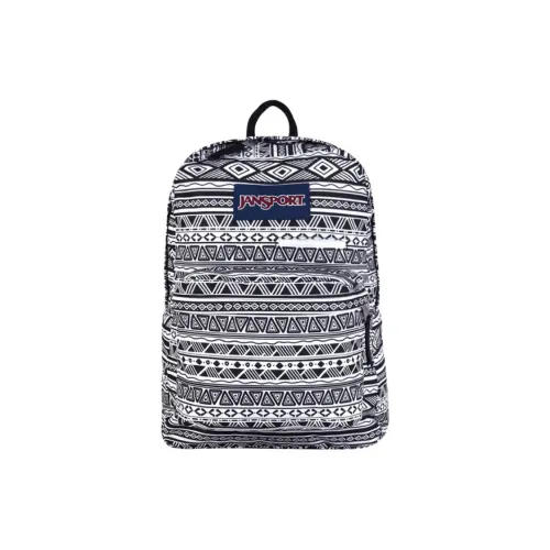 JanSport Fabric Backpack Medium Size Unisex Black & White