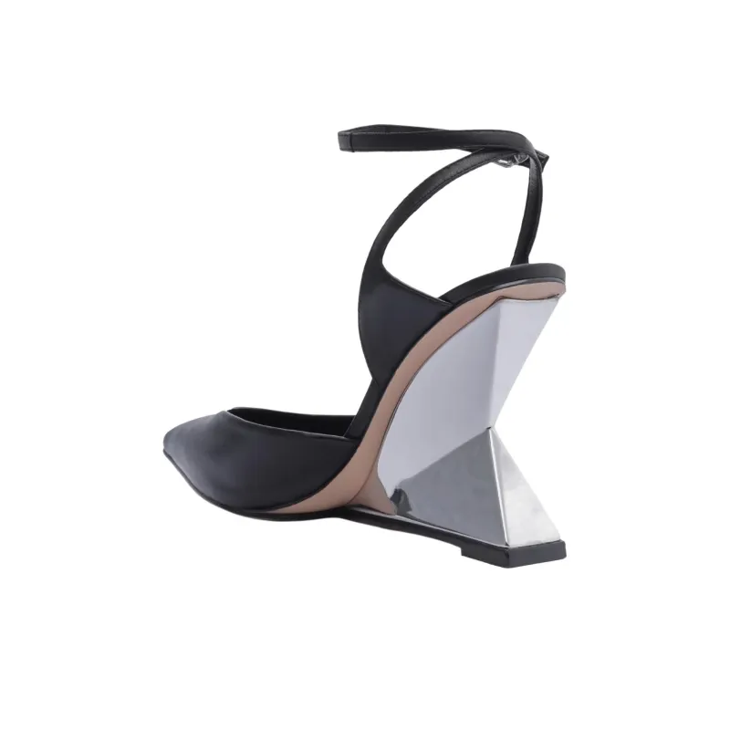 Schutz Janice Irregular Heel High Heels 10.1cm Women's Black-4