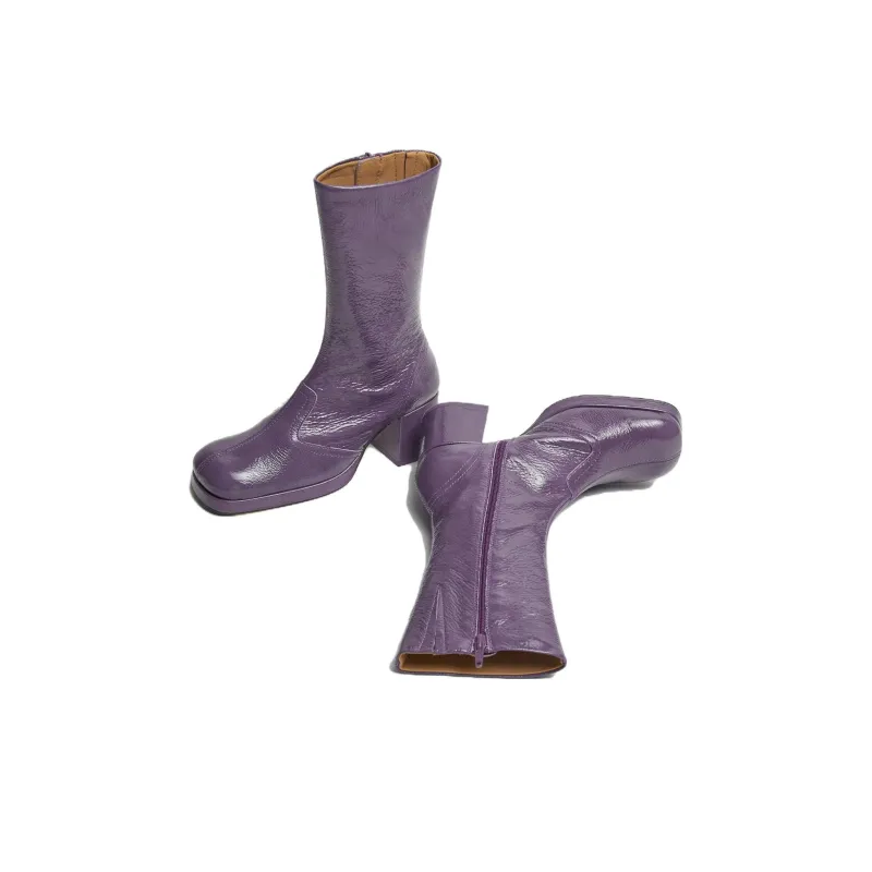 MIISTA Ankle Boots 6cm Women's Purple-3