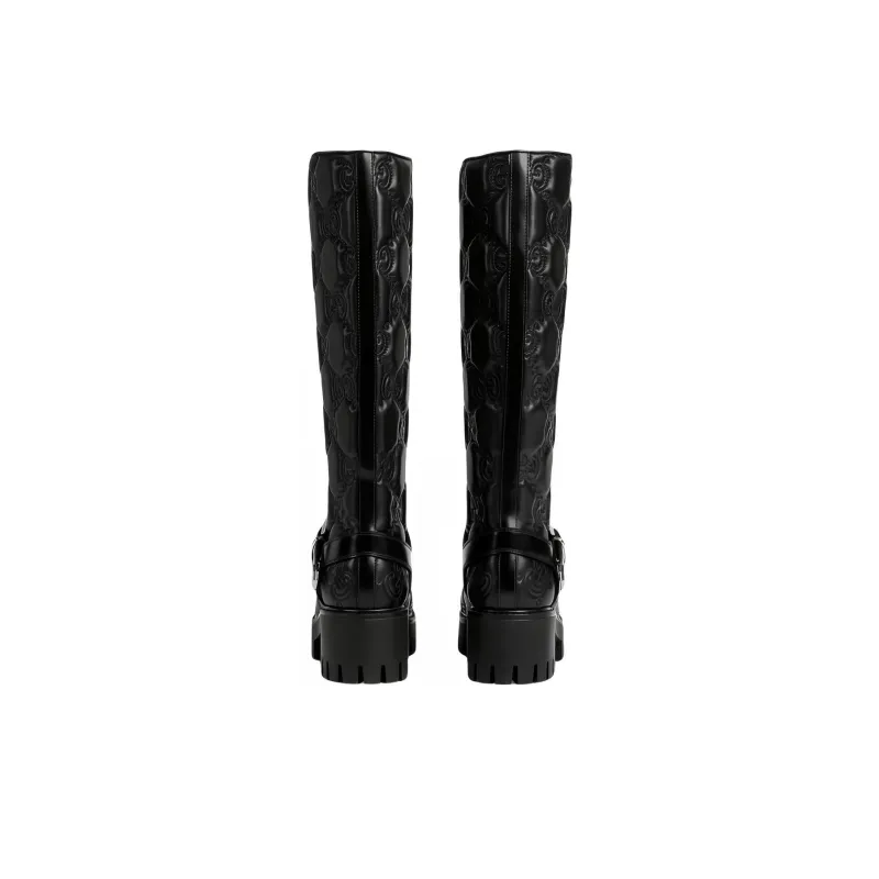 GUCCI Knee high Boots Women's Black-4