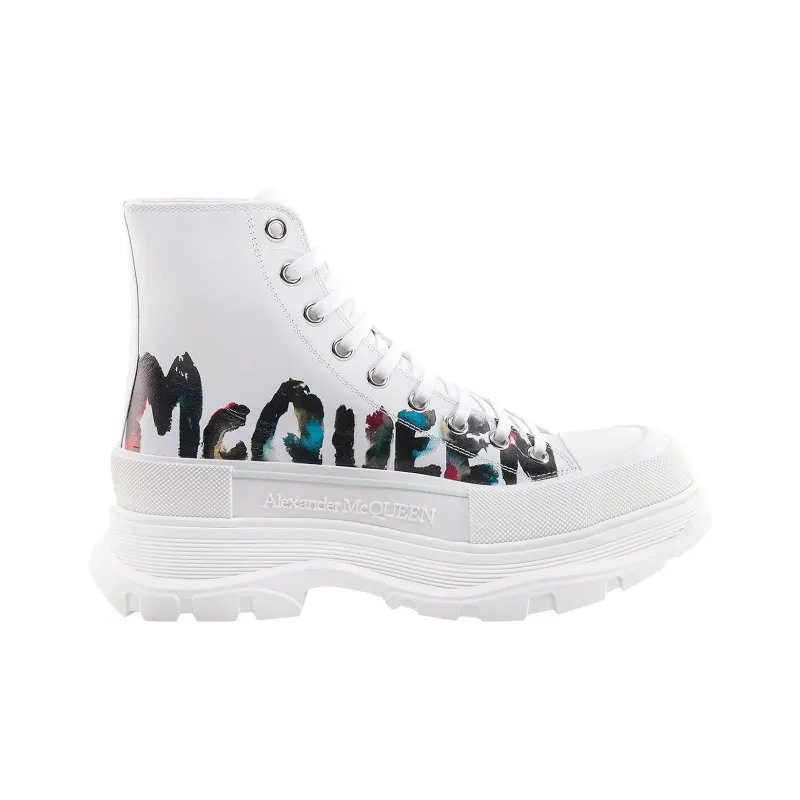 Alexander McQueen Tread Slick Boot Graffiti White Multicolor-1