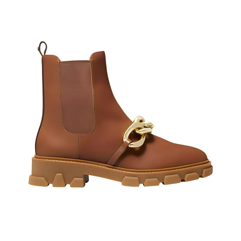 MICHAEL KORS Scarlett Short Chelsea Boots Women's Brown-1