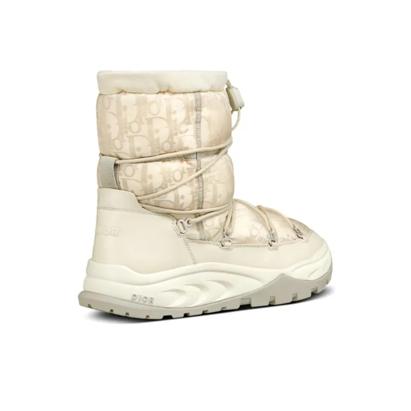 DIOR Snow Warm Slip Resistant Coverage Short Snow Boots Men's Gray White-4