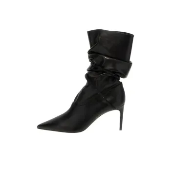 René Caovilla 80mm Ruched Leather Boots