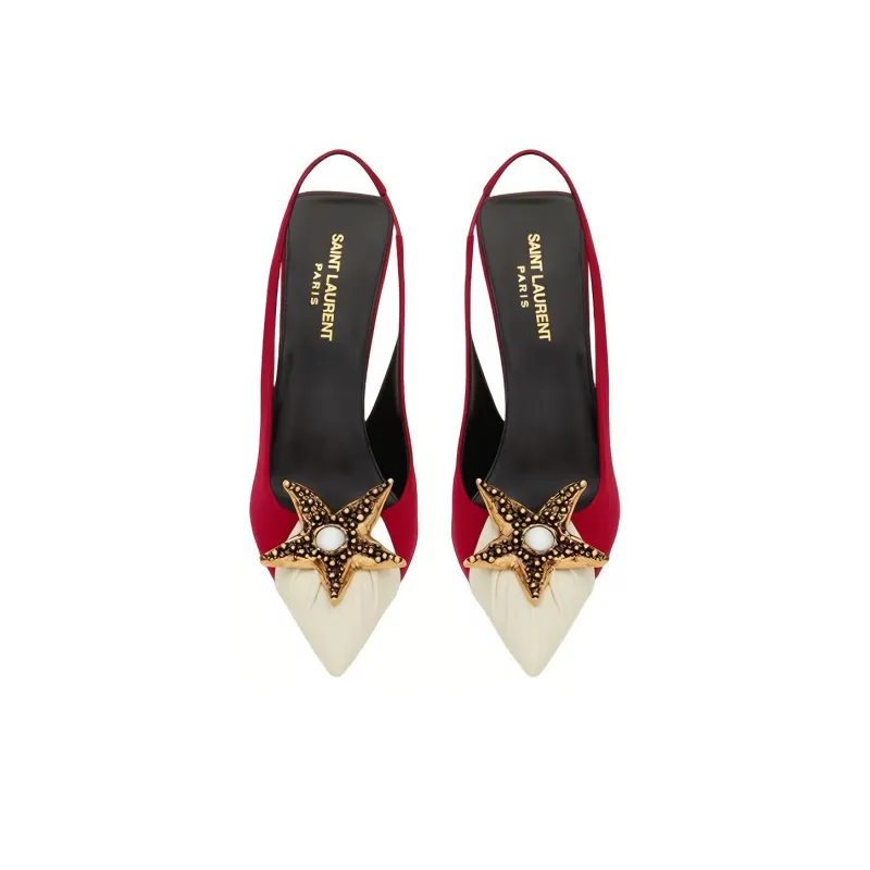 SAINT LAURENT Star-embellished 125mm Pumps-4