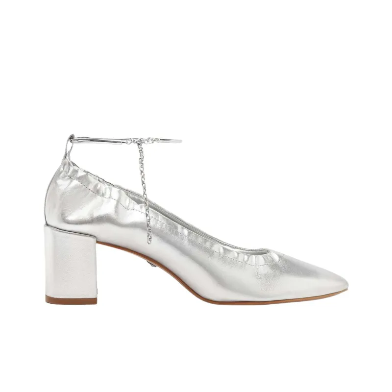 Schutz Bethany Chunky Heel High Heels 6.5cm Women's Silver-1